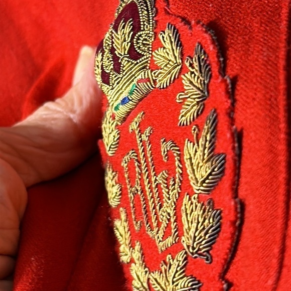 Lauren RL Red Jacket Embroidered 3D Crest Patch  Wool Size 4P - Picture 13 of 13